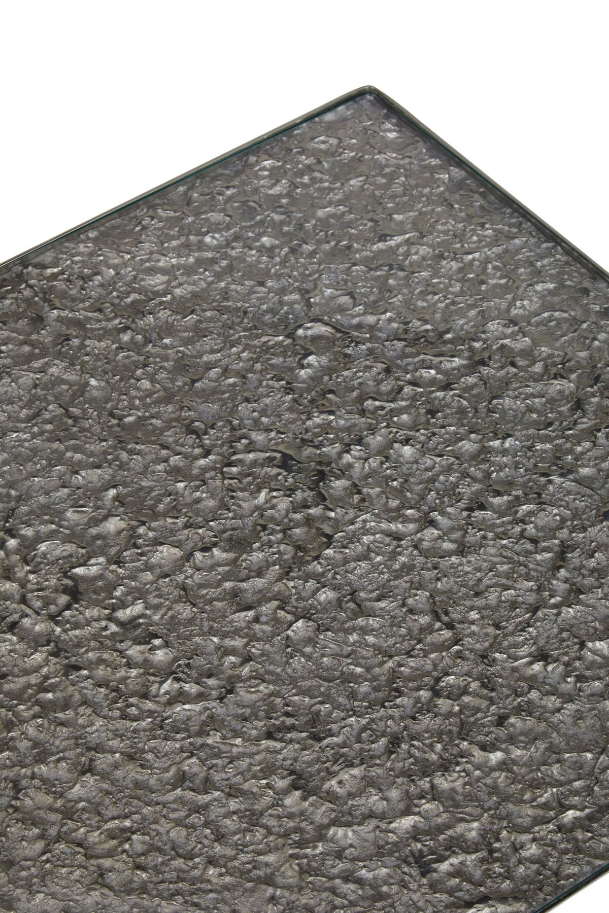 Aureon Silver Finish Textured Coffee Table
