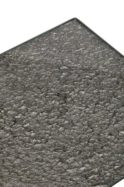 Aureon Silver Finish Textured Coffee Table