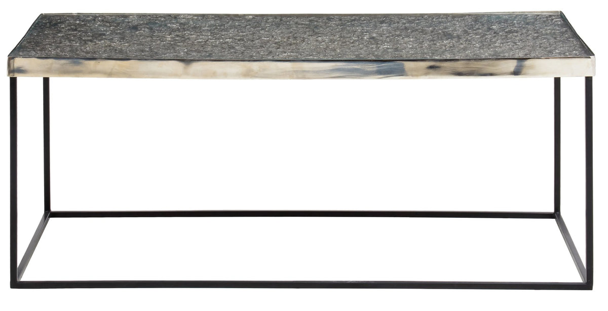 Aureon Silver Finish Textured Coffee Table