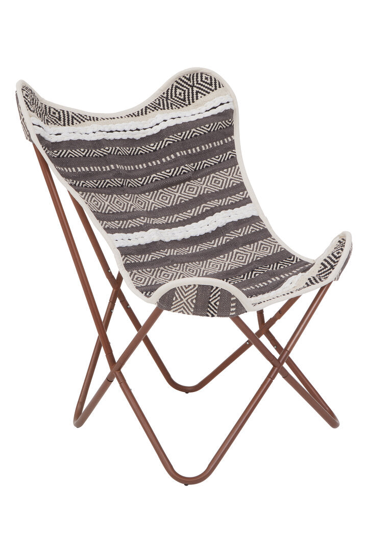 Serene Grey And White Butterfly Chair
