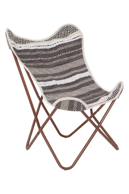 Serene Grey And White Butterfly Chair