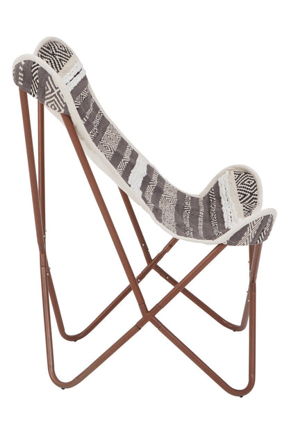 Serene Grey And White Butterfly Chair