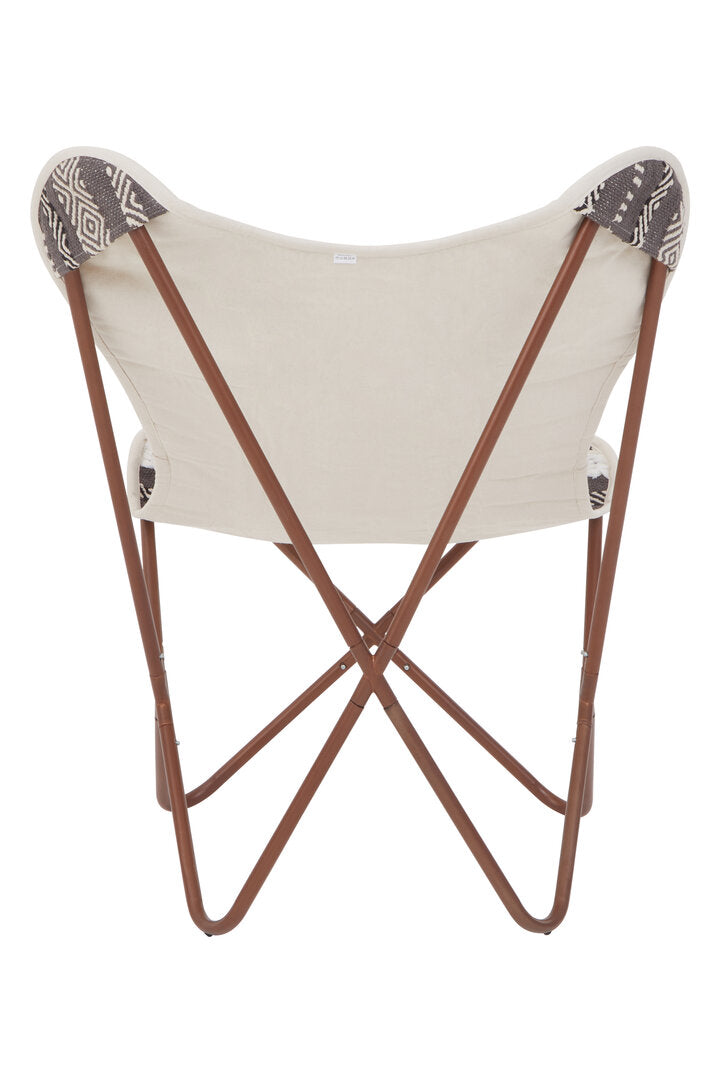 Serene Grey And White Butterfly Chair