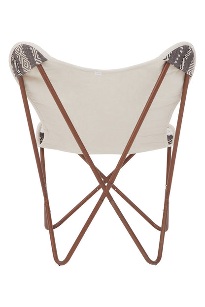 Serene Grey And White Butterfly Chair