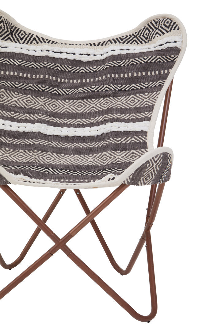 Serene Grey And White Butterfly Chair