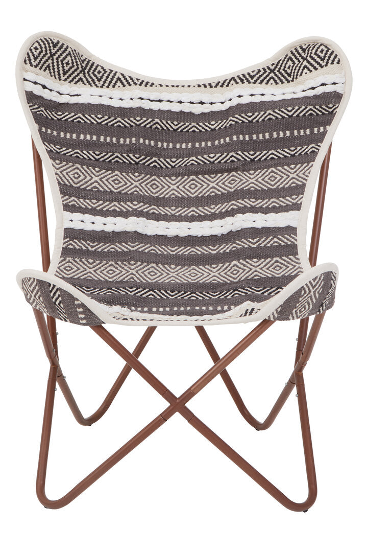 Serene Grey And White Butterfly Chair