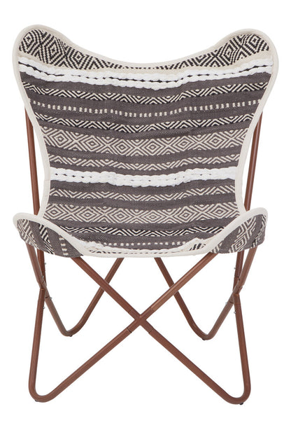 Serene Grey And White Butterfly Chair