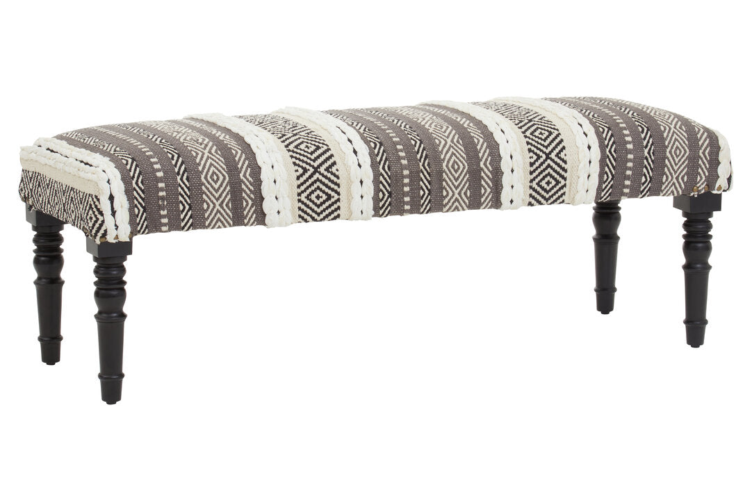 Serene Grey And White Bench