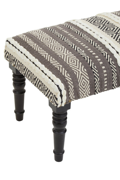 Serene Grey And White Bench