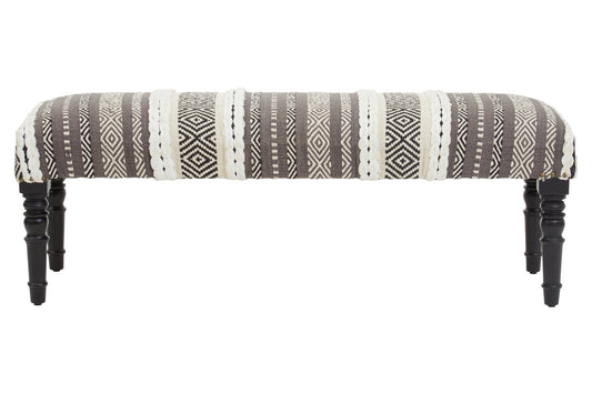 Serene Grey And White Bench