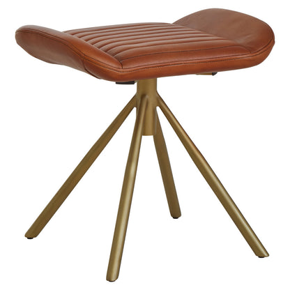 Dakota Tan Leather Footstool