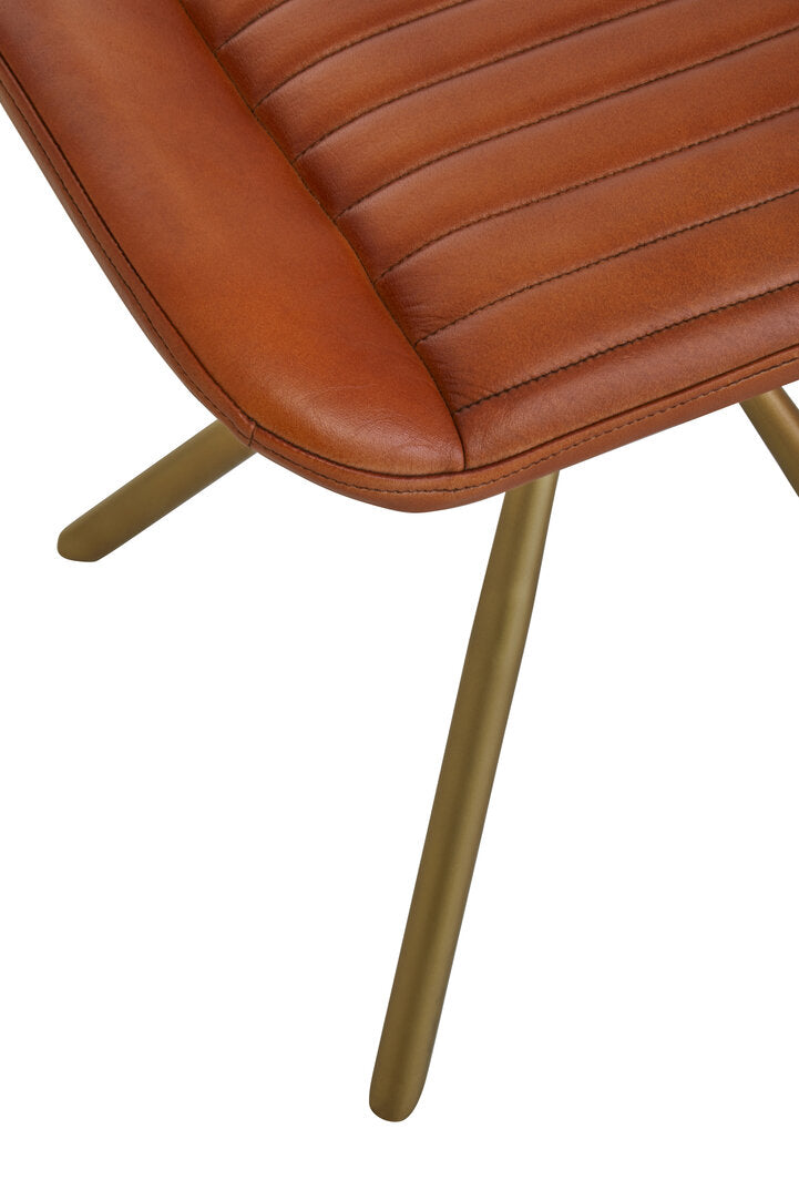 Dakota Tan Leather Footstool