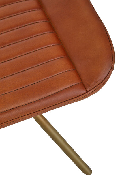 Dakota Tan Leather Footstool