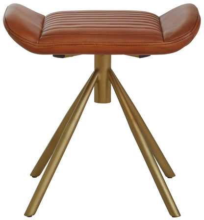 Dakota Tan Leather Footstool