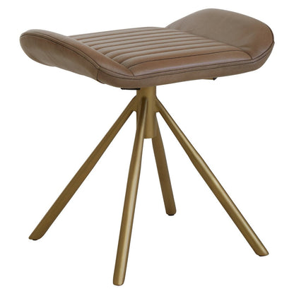 Dakota Grey Leather Footstool