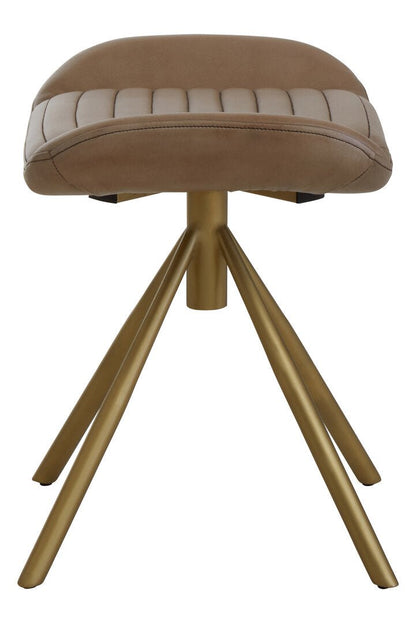 Dakota Grey Leather Footstool