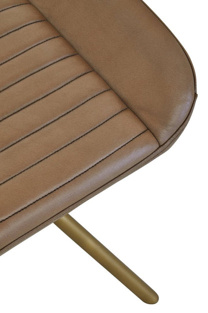 Dakota Grey Leather Footstool