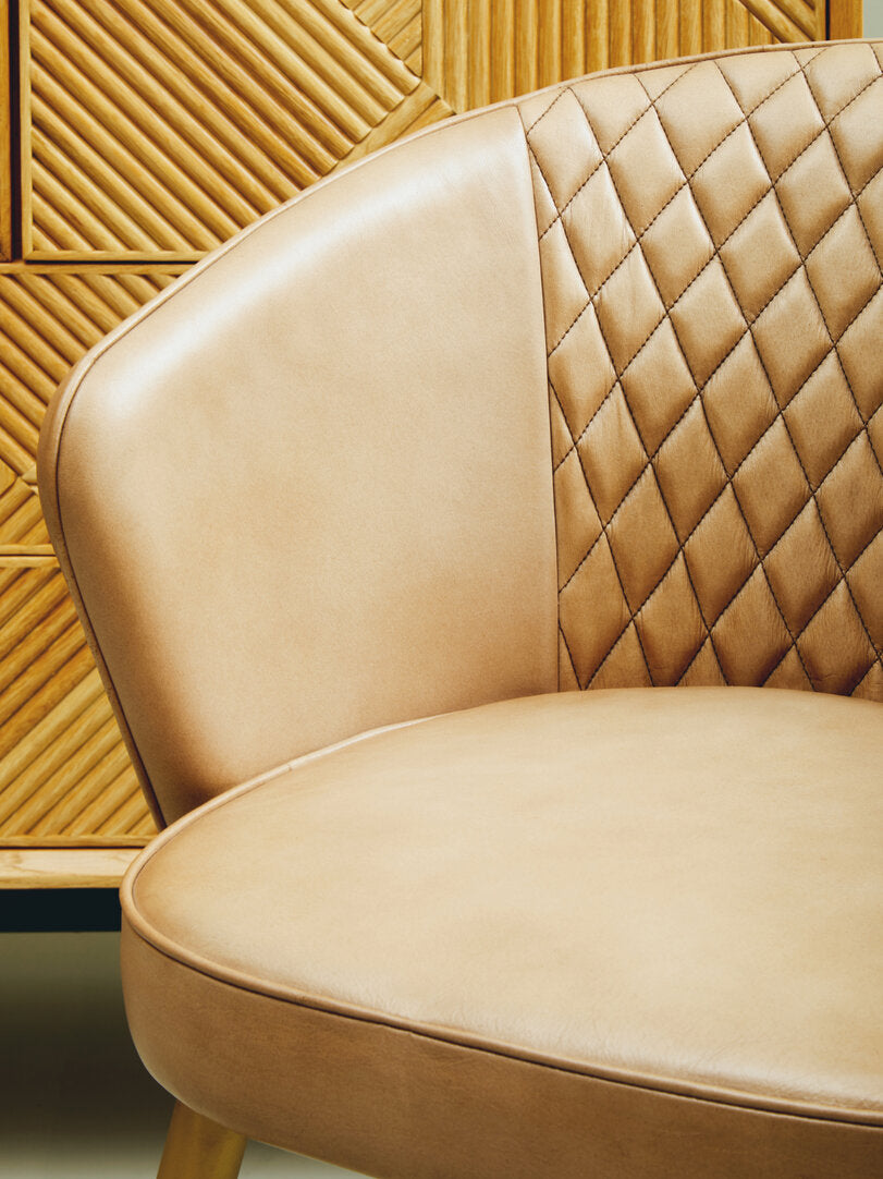 Dakota Grey Leather Chair With Gold Finish Legs