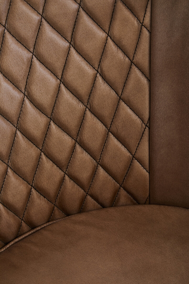 Dakota Grey Leather Chair With Gold Finish Legs