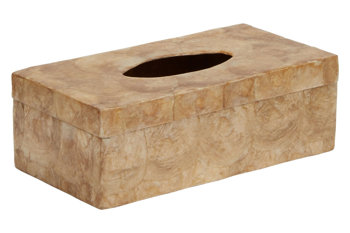 Pelara Beige Seashell Tissue Box