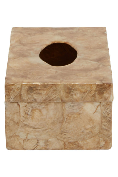 Pelara Beige Seashell Tissue Box
