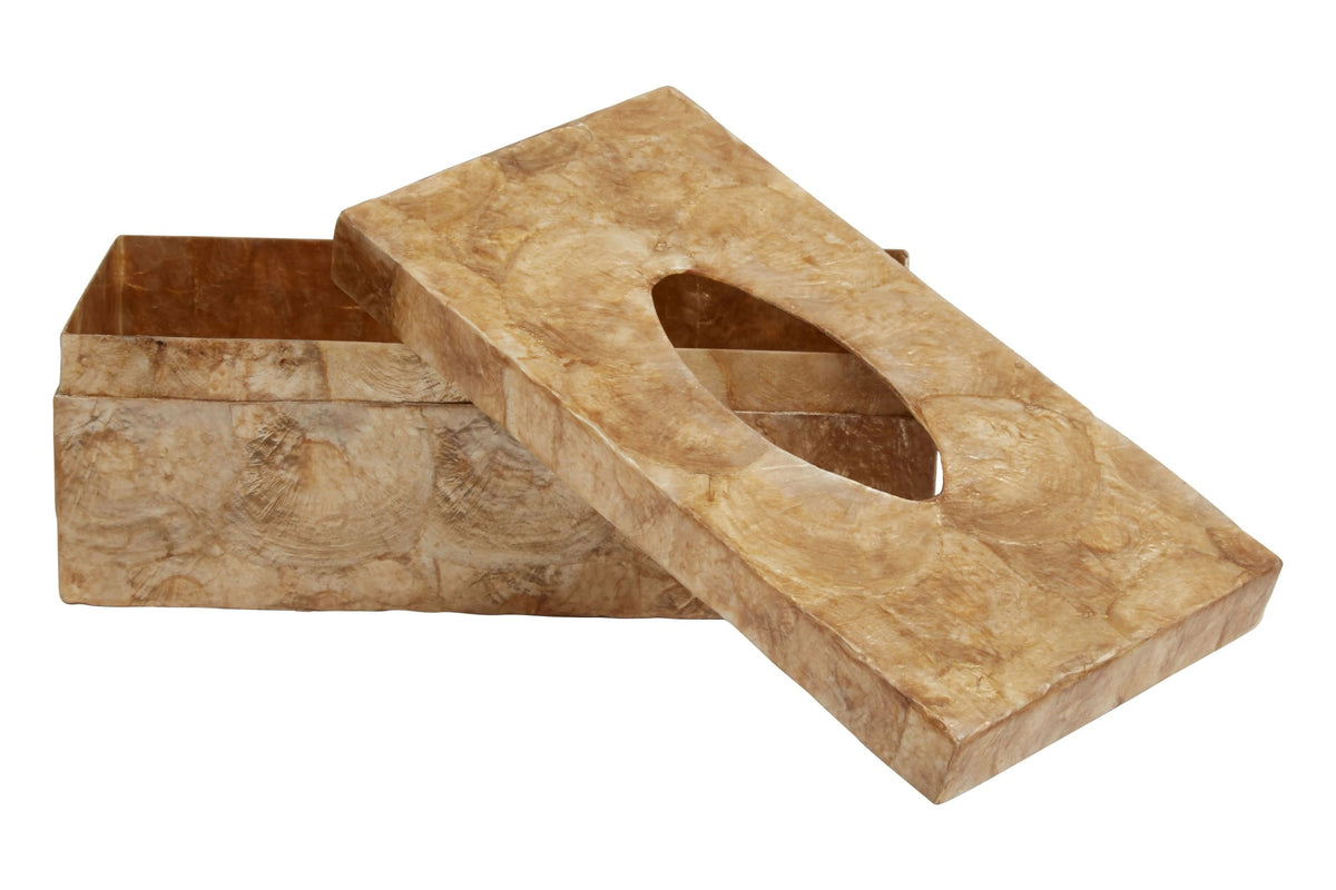 Pelara Beige Seashell Tissue Box