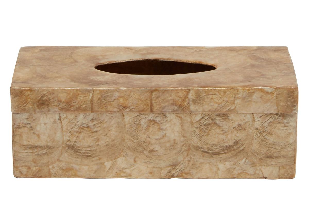 Pelara Beige Seashell Tissue Box