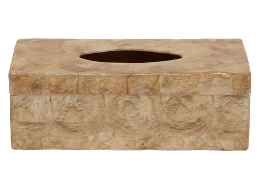 Pelara Beige Seashell Tissue Box