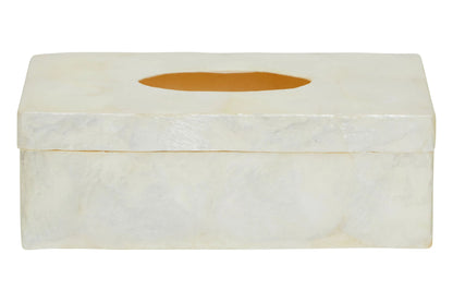 Pelara White Sea Shell Tissue Box