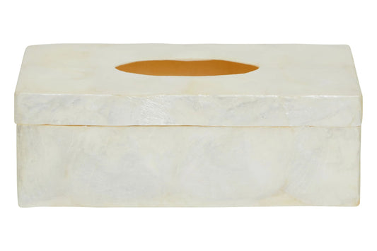 Pelara White Sea Shell Tissue Box