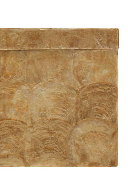 Pelara Beige Seashell Square Tissue Box