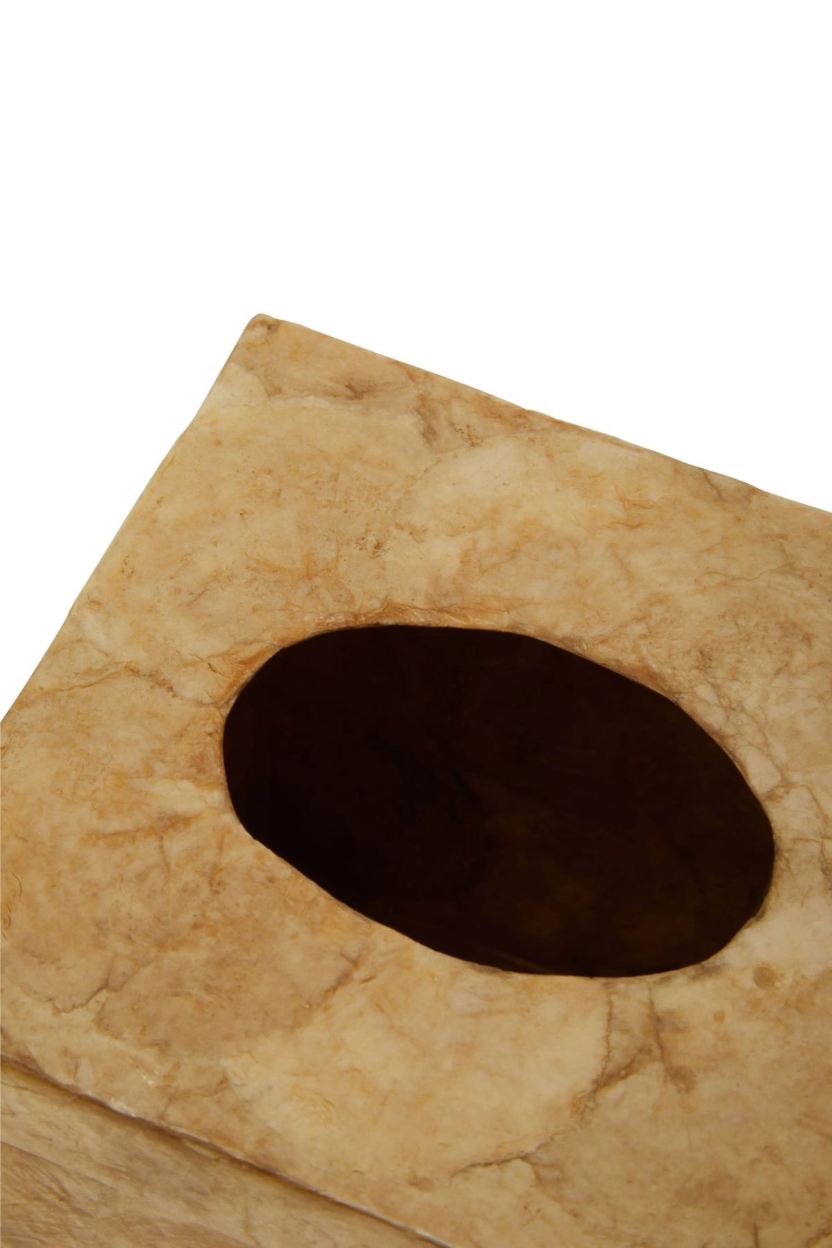 Pelara Beige Seashell Square Tissue Box