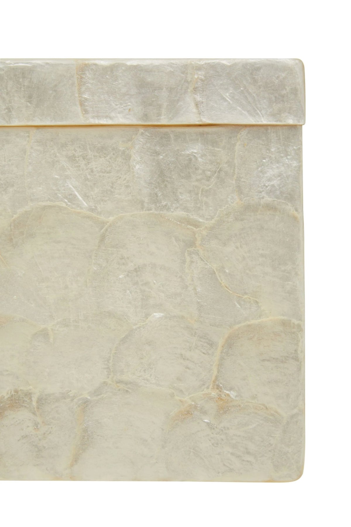 Pelara White Shell Square Tissue Box