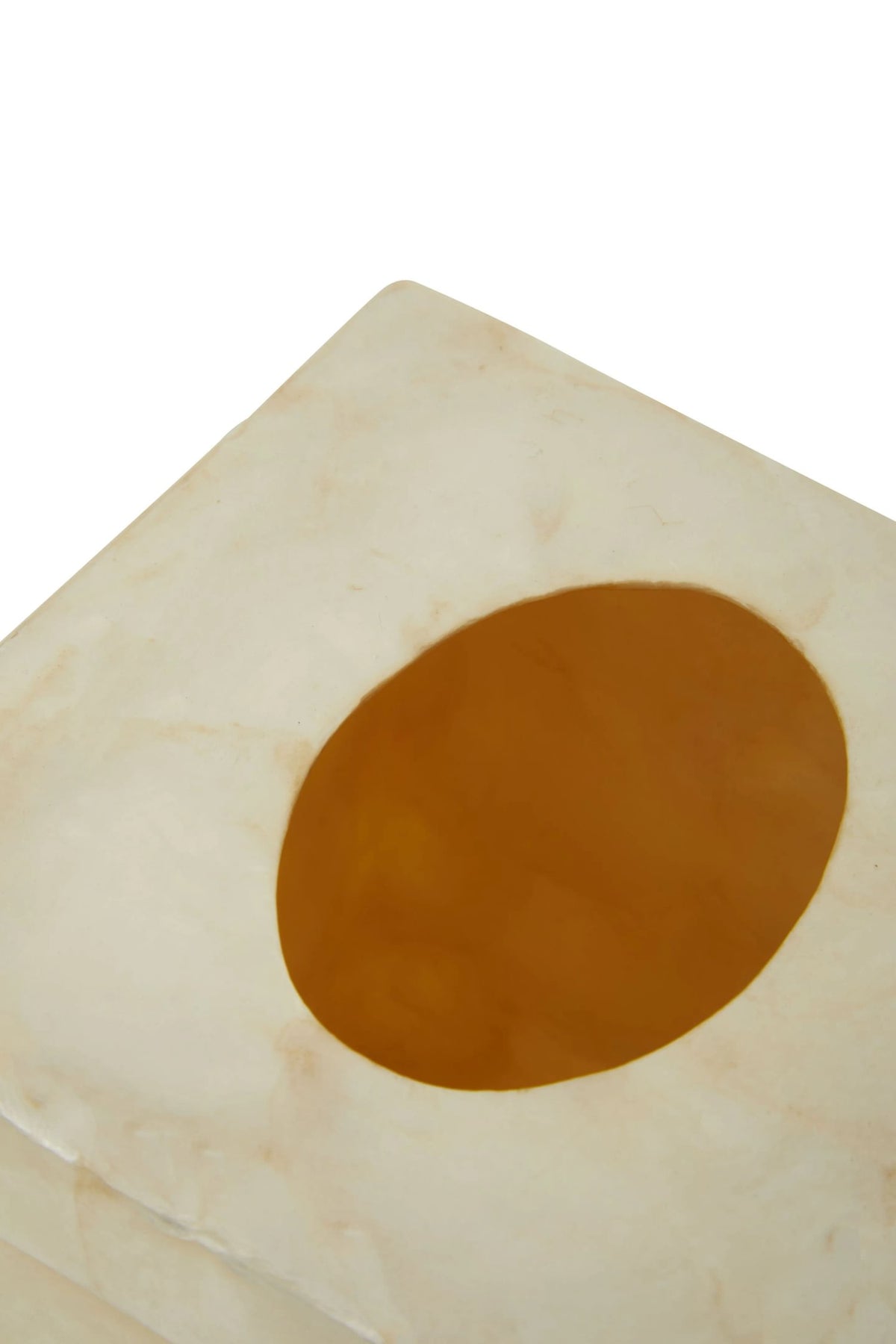 Pelara White Shell Square Tissue Box