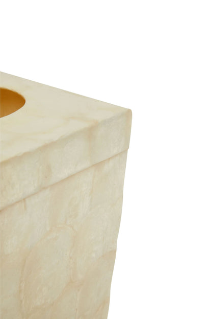 Pelara White Shell Square Tissue Box