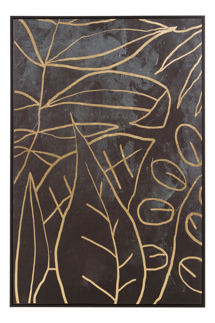 Modernist Canvas Black and Gold Wall Art