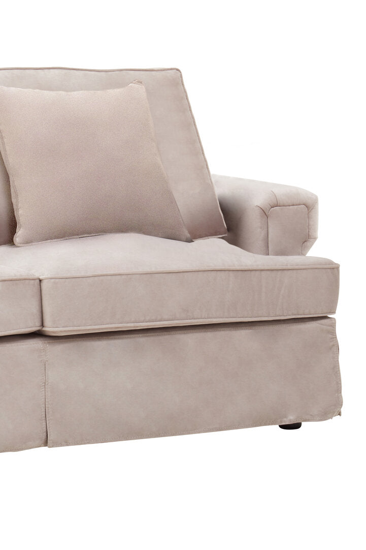 Windsor Two Seat Mink Velvet Sofa