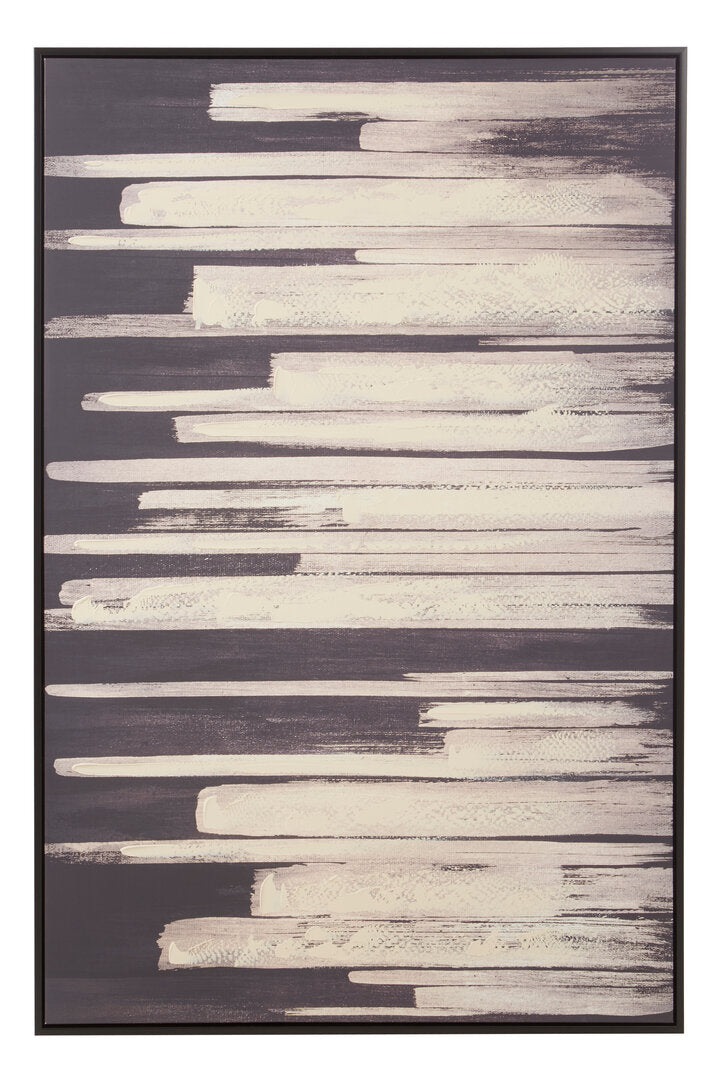 Modernist Black and Natural Canvas Wall Art