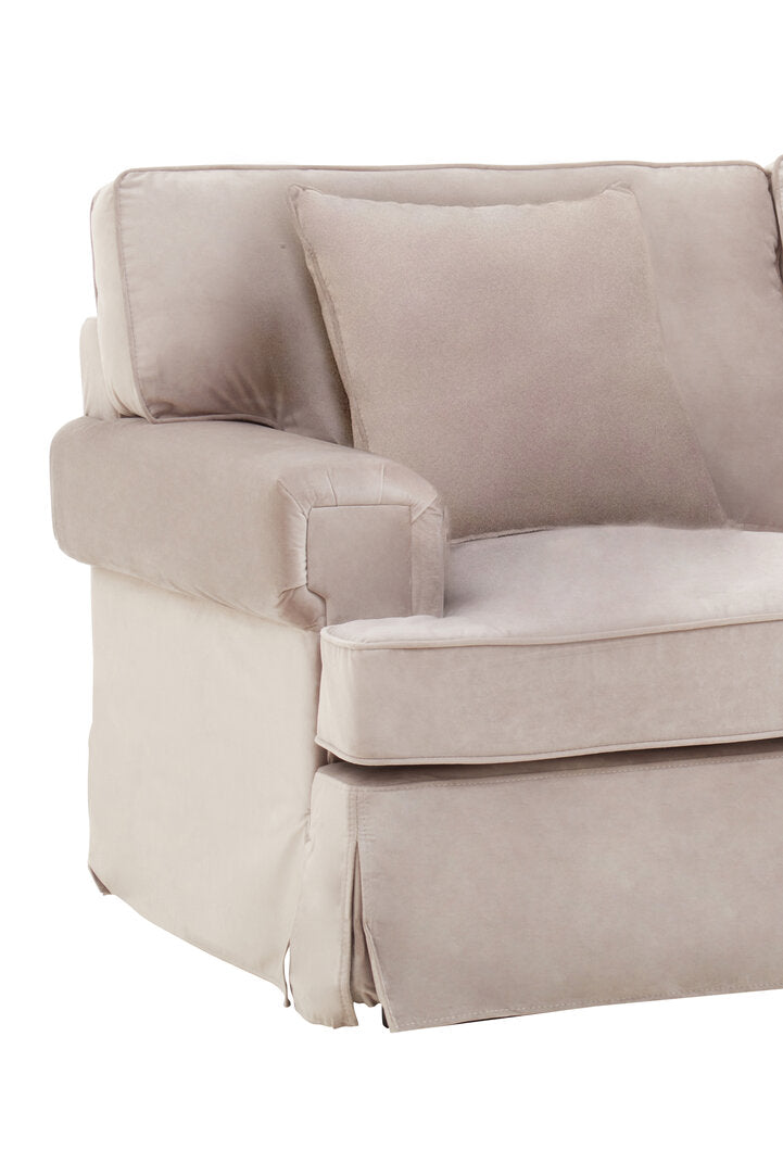 Windsor Two Seat Mink Velvet Sofa