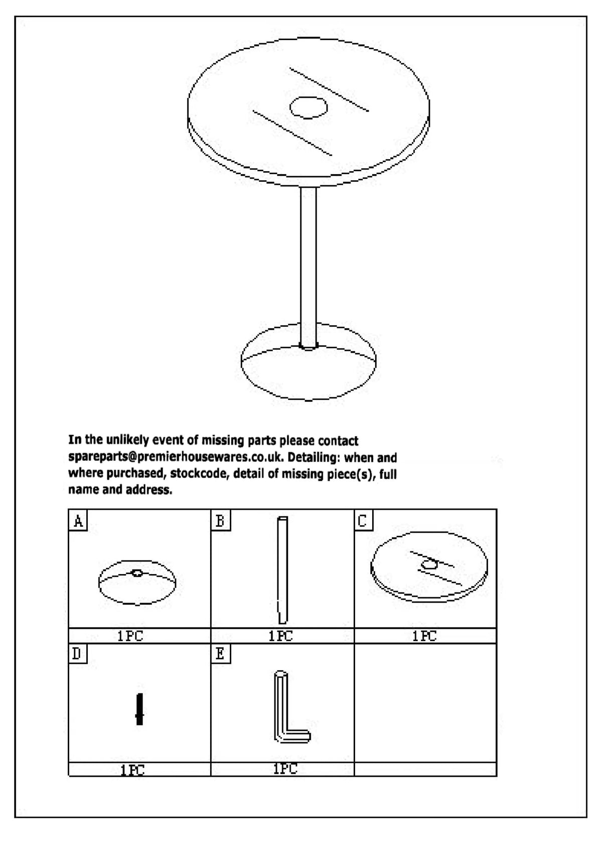 Adair Black Tempered Glass Bar Table