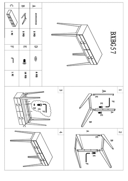 Loxley Stainless Steel 4 Drawers Console Table