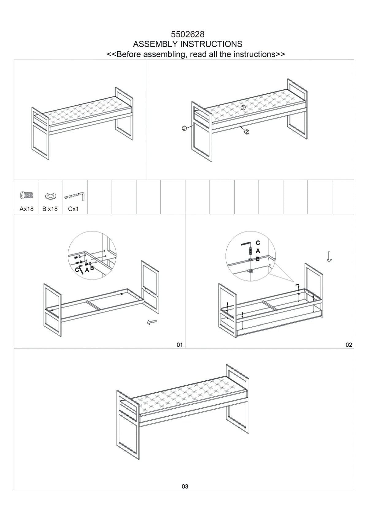 Bellmont BlackVelvet and Silver Finish Long Bench