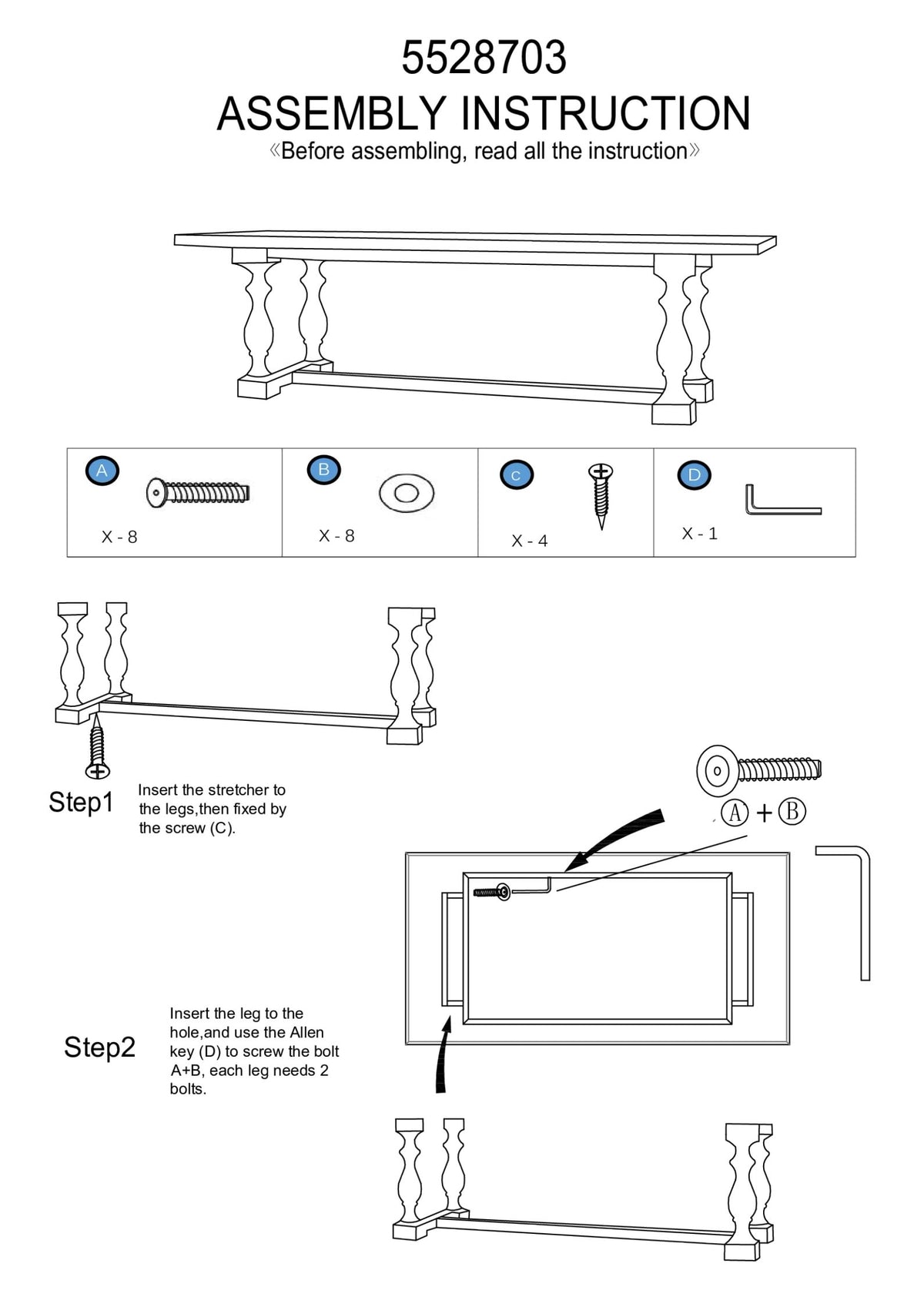 Glade Oak Wood Rectangular Dining Table