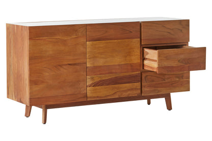Crara 3 Drawer White Marble Sideboard