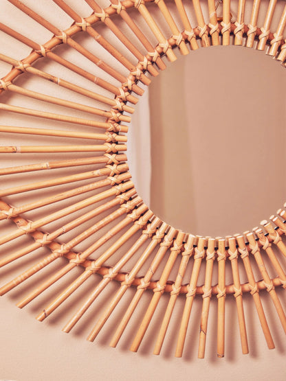 Rinjani Natural Rattan Eye Shape Wall Mirror