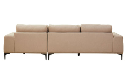 Cassis Natural Fabric 3 Seat Right Chaise Sofa
