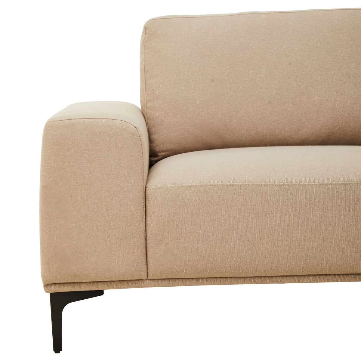 Cassis Natural Fabric 3 Seat Right Chaise Sofa
