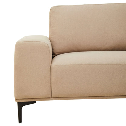 Cassis Natural Fabric 3 Seat Right Chaise Sofa
