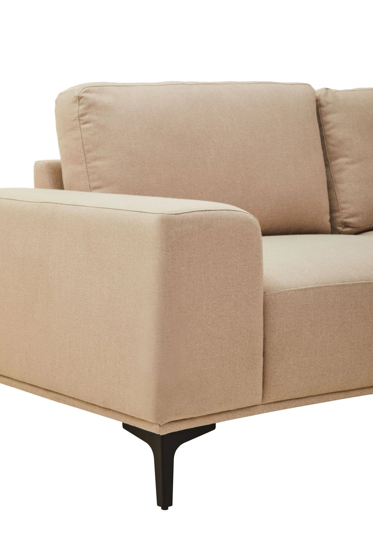 Cassis Natural Fabric 3 Seat Right Chaise Sofa