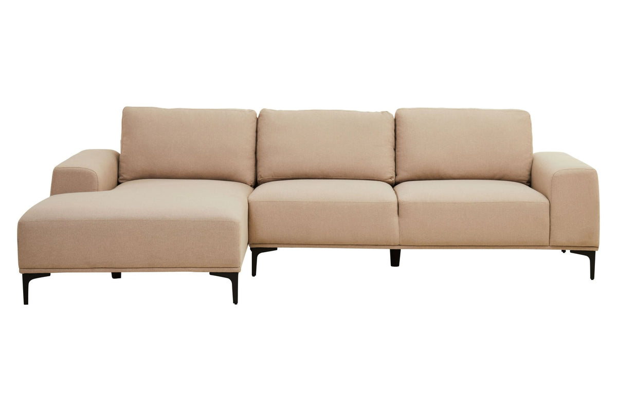 Cassis 3 Seat Natural Fabric Left Chaise Sofa